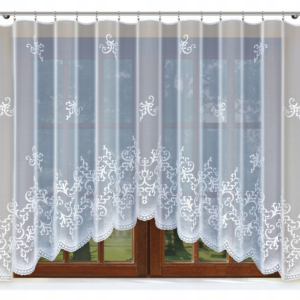 Firanka żakardowa biała z taśmą 140 x 450 cm