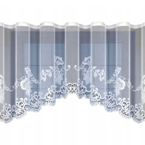 Firanka żakardowa biała z taśmą 115 x 300 cm
