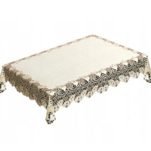 Obrus żakardowy prostokątny kremowy 042770