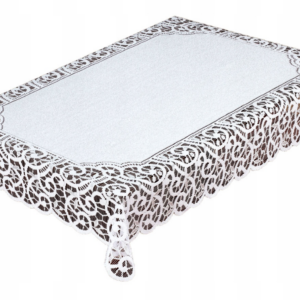Obrus żakardowy prostokątny biały 050640