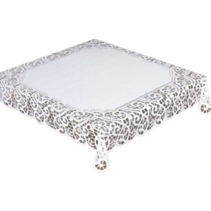 Obrus żakardowy kwadratowy biały 050642