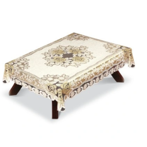 Obrus żakardowy prostokątny kremowo-złoty 054110