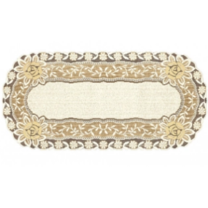 Bieżnik żakardowy kremowy/ciemne złoto 054111