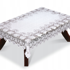 Obrus żakardowy prostokątny biały 202540