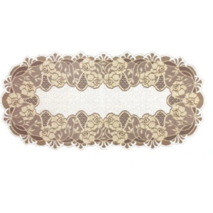 Bieżnik żakardowy kremowy/ciemne złoto 202601