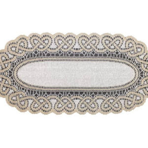 Bieżnik żakardowy kremowy/ciemne złoto 202681