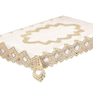 Obrus żakardowy prostokątny kremowy 120x160 cm 204710