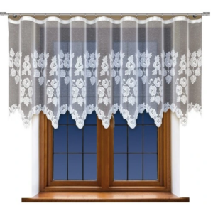 Firana żakardowa biała z taśmą 214570