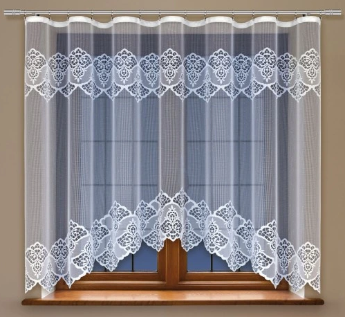 Firana żakardowa biała z taśmą 150x450 222321 - obrazek 2