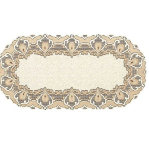 Bieżnik żakardowy kremowy/ciemne złoto 222521