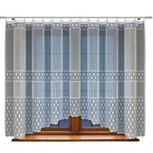 Firana żakardowa biała z taśmą 120x400 238561