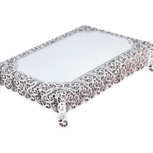 Obrus żakardowy prostokątny kremowy-ciemny złoty 100x150 cm 239360