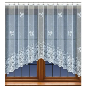 Firana żakardowa biała z taśmą 150x320 248450