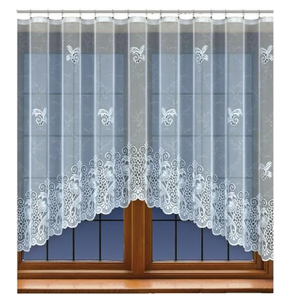 Firana żakardowa biała z taśmą 150x320 248450