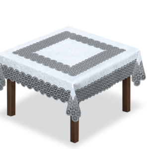 Obrus żakardowy kwadratowy biało-szary 100x100cm 249002
