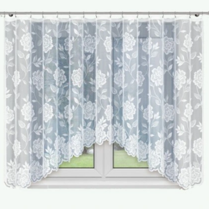 Firana żakardowa biała z taśmą 180x400 252461