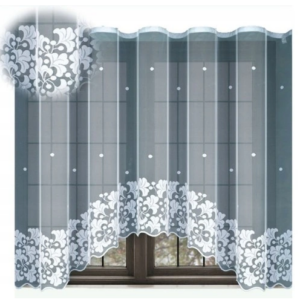 Firana żakardowa biała z taśmą 252510