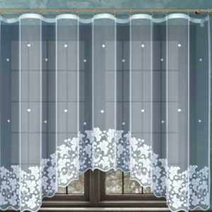 Firana żakardowa biała z taśmą 252511