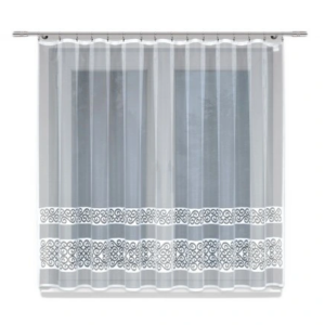 Firana żakardowa biała z taśmą 120x300 258040