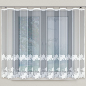 Firana żakardowa biała z taśmą 140x300 cm 400600