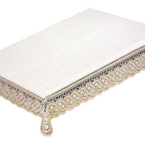 Obrus żakardowy prostokątny kremowy 202680